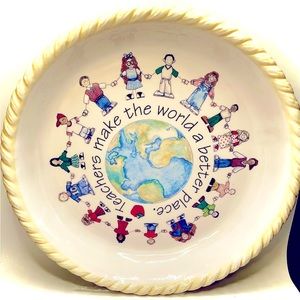 Ceramic Pie Dish 9”inches Wide Great Gift For A Teacher